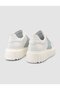 Monamae 100% Genuine Leather White - Blue Women's Sports Shoes - 3