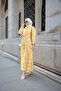 Women's Floral Patterned Viscose Dress Yellow - 13