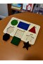 World Felt Covered Shapes Puzzle, Wooden Insert-And-Remove Puzzle, Colorful Educational Puzzle, Shape Learning