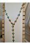 Blue Heart Stone Y Letter Necklace – Steel, Elegant Romantic Design, Gift for Lover |   Collection - 5
