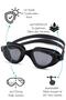 Swimmer Pro No Fog Antifog Swimming Goggles Cap Set Uv Protect Swim Pool Sea Glasses Black - 3