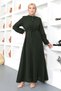 Tie Waist Hijab Abaya Tsd230342 Khaki - 4