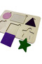 Dream Felt Covered Shapes Puzzle, Wooden Find-And-Insert Puzzle, Colorful Educational Puzzle, Shape Learning - 6