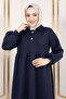 Scuba Long Hijab Dress Tsd250129 Navy Blue - 2