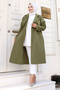 Green Double Breasted Collar Button Detailed Trench Coat - TSD240714 - 5