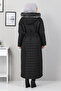 Full Length Quilted Coat Tsd1931 Black - 5
