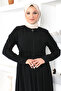 Flounce Hijab Abaya Tsd230335 Black - 2