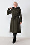 Hidden Zipper Belted Cashmere Coat TSD230813 Khaki