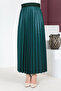 Leather Look Pleated Skirt TSD221001 Emerald Green