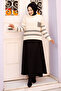Checkerboard Patterned Single Pocket Knitwear Tunic Tsd240706 Beige - 3