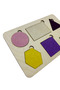 Dream Felt Covered Shapes Puzzle, Wooden Find-And-Insert Puzzle, Colorful Educational Puzzle, Shape Learning - 4