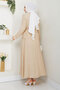 Elastic Waist Skirt Suit Tsd250164 Beige - 5