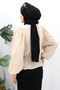 Waist Waist Elastic Blouse Tsd221203 Beige - 5