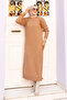 Crew Neck Knitwear Long Dress Tsd240720 Camel - 4