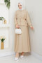 Elastic Waist Skirt Suit Tsd250164 Beige - 4