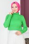 Turtleneck Knitwear Blouse TSD230723 Neon Green - 3