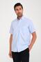 Classic Short Sleeve Filafil Gingham Swift Gift Boxed Men's Shirt Fs-001220 - Blue - 2