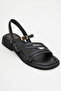 Cesar Black Genuine Leather Women's Sandals - 3