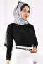 Black Front Draped Sandy Blouse - 2