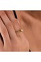 Women's Gold Color Solitaire Ring – Size 18, 19 mm Inner Diameter, Elegant Model with Stone - 3