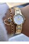 Gold Yellow Steel Strap Bridal, Engagement, Wedding Small Case Wristwatch - 5
