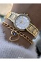 Gold Yellow Steel Strap Bridal, Engagement, Wedding Small Case Wristwatch - 6