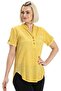 Short Sleeve Sile Cloth Acacia Summer Blouse Sari Yellow - 7