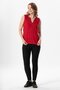 Sleeveless V-Neck Berrin Guipure Detailed Muslin Summer Blouse Red Krmz - 5