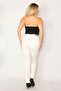 Women's Large Size Bone Lycra 5 Pocket Jeans Trousers 65n34294 - 5