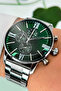 Premium Series Green Dial Steel Band Men's Wristwatch - 4