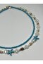 Bohemian Summer 2'Li Necklace with Sea Shell and Blue Sand Beads - 3
