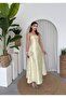 Satin Jacquard Design Flared Strapless Princess Womens Dress - 2