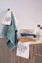 Amor - 70% Bamboo / 30% Cotton Embroidered Hand Towels - Set of 6 50X90 - 2