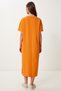 Cotton Summer Casual Combed Dress Oranj Lub0056 - 6