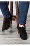 Men's Genuine Leather Shoes, Casual Shoes, Summer Shoes, Loafer Shoes, Black Nubuck - 3