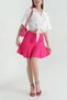 Fuchsia Color Lycra Crinkle Fabric Women's Mini Skirt with Shorts Inside 364943 - 2