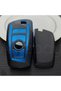 Bmw Compatible 1, 3, 5, 7 Series, F30, F25, F20, F18, F16, F15, F10, X1, X3, X4, X5 Leather Look Tpu Key Case Cover (Blue)