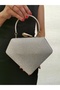 Women's Big Silver Evening Dress Clutch Night Chain Wedding Bag