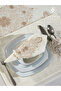 Roman Cream Linen Fabric Mink Embroidered 38 Piece Tablecloth Set - 5
