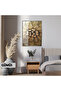 Amazing | Orangca Flower Model (Gold) | Framed Tempered Glass Table Single Vertical