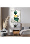 Amazing | Green-Gold Leaf Modern Model | Framed Glass | Framed Tempered Glass Table Single Vertical