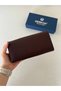 Genuine Leather Vendy Model Women's Wallet with Plenty of Eyes Claret Red - 6