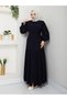 Pleated Waist Hidden Zipper Belt Balloon Sleeve Ferace-1031 - 2