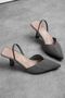 Agnes Women's Glittery Pointed Toe Heeled Shoes with Elastic Back - 3