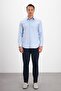 Comfort Fit 100% Cotton Classic Collar Blue Men's Shirt - 5