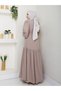 Pleated Waist Hidden Zipper Belt Balloon Sleeve Ferace-1031 - 8