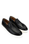 Men's Genuine Leather Black Leather Loafer Shoes - 2