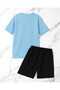 Unisex Diamond Women's Portrait Design Printed Tshirt Shorts Set - 2