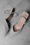 Agnes Women's Glittery Pointed Toe Heeled Shoes with Elastic Back - 3