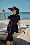 Parachute Short Sleeve Semi-Closed Swimsuit Narcissus R2701 - 3